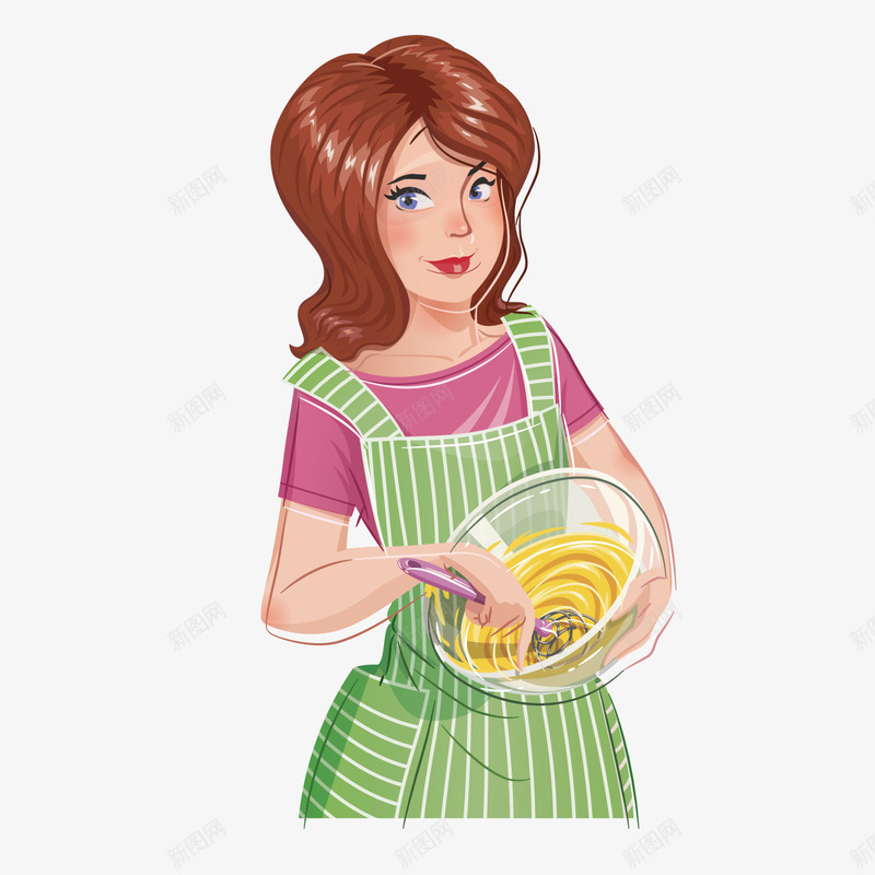 卡通做饭妈妈矢量图ai免抠素材_新图网 https://ixintu.com 做饭 卡通 卡通妈妈 矢量图