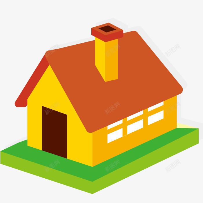 房屋建筑png免抠素材_新图网 https://ixintu.com 3d模型 小屋 居住 房子 民房