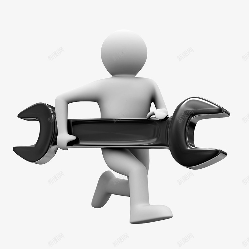 3D小人拿工具奔跑psd免抠素材_新图网 https://ixintu.com 3D小人 3D小人拿工具图片下载 拿工具 维修