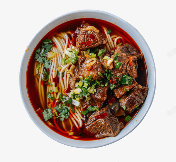 美食牛肉面png免抠素材_新图网 https://ixintu.com 牛肉 牛肉面 葱花 面条