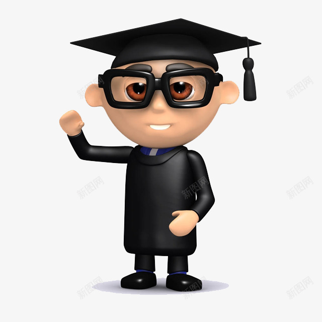 博士男打招呼png免抠素材_新图网 https://ixintu.com 不客气 互相认识 别客气 博士男 卡通形象 卡通打招呼 打招呼 有礼貌 问好