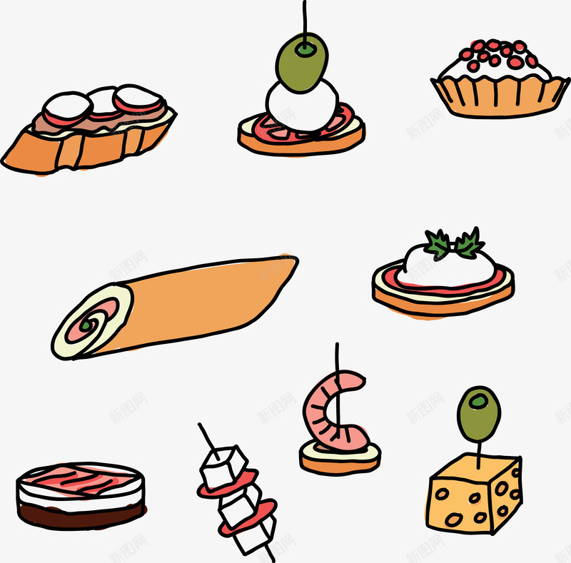 特色食物集合png免抠素材_新图网 https://ixintu.com 一捆 大葱 烤串 牛肉 羊肉 豆腐串 面包 食物 鱼豆腐 鸡肉