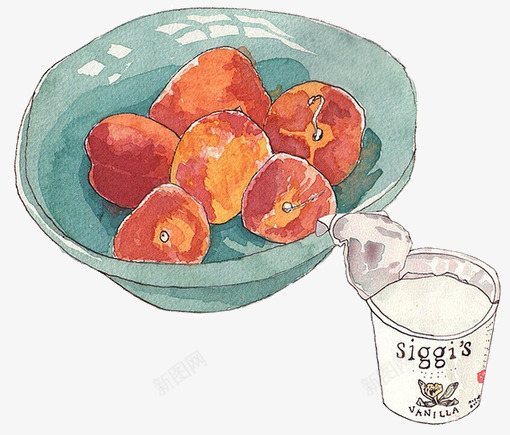 一小碗杏png免抠素材_新图网 https://ixintu.com 手绘 插画 水粉 食物