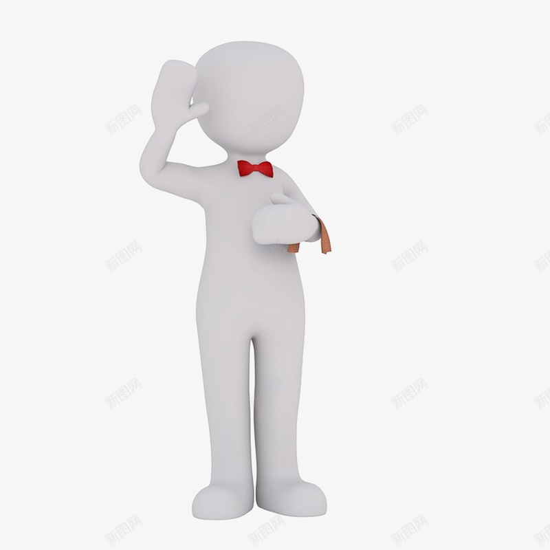 3d店小二png免抠素材_新图网 https://ixintu.com 3d小人 卡通小二 店小二 手绘服务生 服务员 男服务生