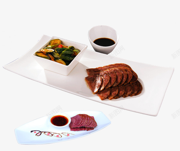 美食酱牛肉png免抠素材_新图网 https://ixintu.com 盘子 碟子 醋 黄瓜