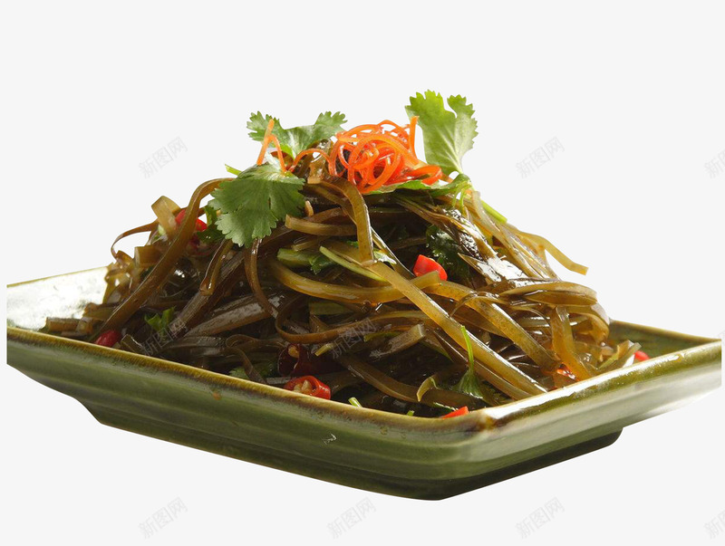 凉拌海带丝传统做法美食特写png免抠素材_新图网 https://ixintu.com 传统凉拌海带 传统小菜 凉拌海带丝 剁椒 海带丝 美食特写 香菜