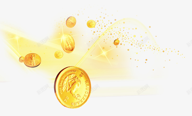 金色大气钱币漂浮png免抠素材_新图网 https://ixintu.com 免抠PNG 大气 漂浮素材 金色 钱币