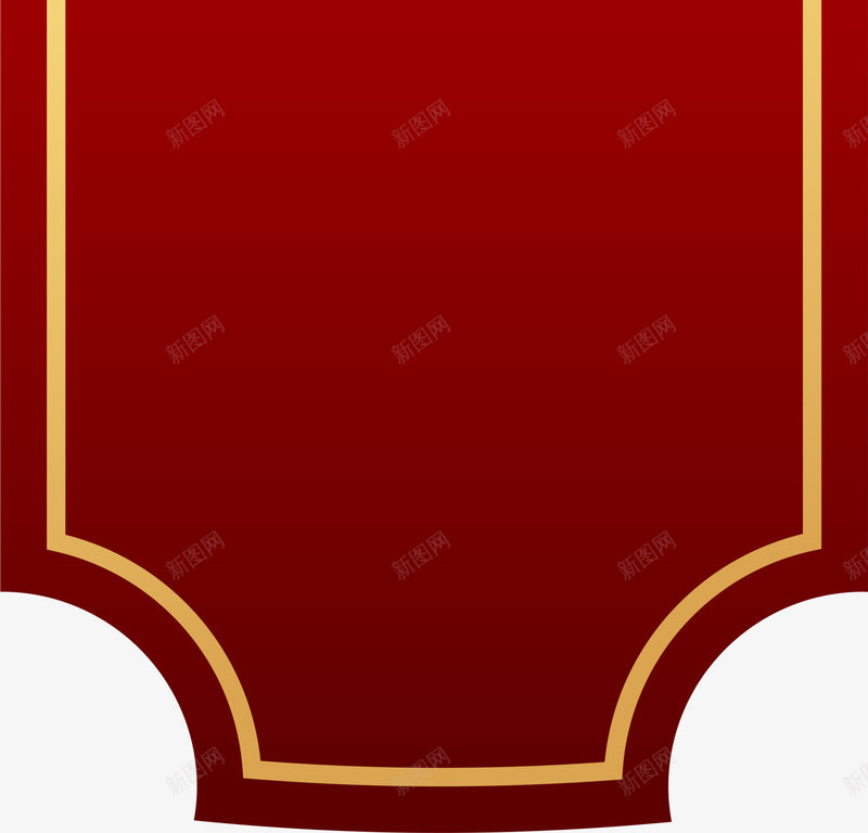 红色简约标志png免抠素材_新图网 https://ixintu.com 大气徽章 清新花纹 简约徽章 红色标志 边框纹理 金边图形