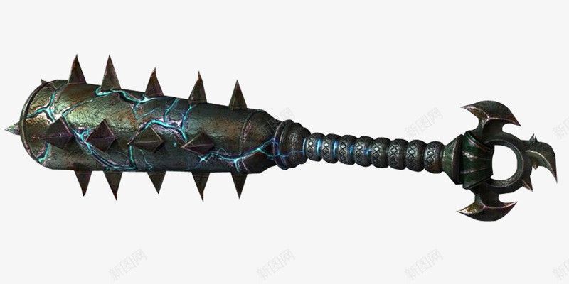手绘立体质感狼牙棒png免抠素材_新图网 https://ixintu.com 坚硬 手绘 武器 武器库 沉重 游戏道具 狼牙棒 立体 铁刺