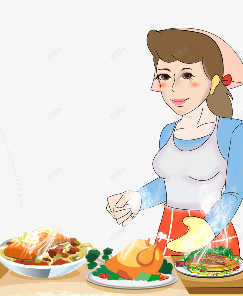 做饭的妈妈png免抠素材_新图网 https://ixintu.com 万能妈妈 做饭 卡通 妈妈 手绘 煮饭