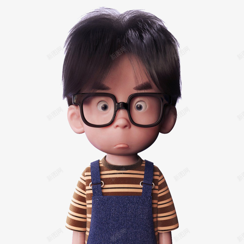 3d戴眼镜男孩png免抠素材_新图网 https://ixintu.com 3d 卡通 插画 男孩