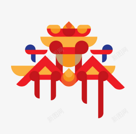 不规则紫禁城png免抠素材_新图网 https://ixintu.com 不规则图像 建筑 彩色建筑 紫禁城