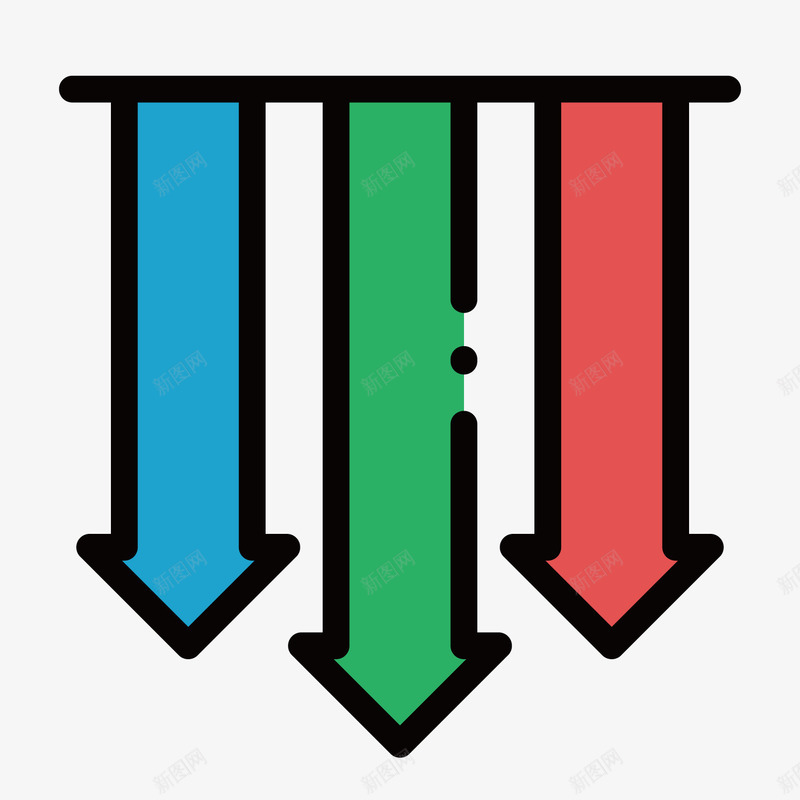 向下箭头矢量图图标ai_新图网 https://ixintu.com UI图标 h5图标 向下 扁平化UI 游戏UI 界面UI 箭头 网页UI 矢量图