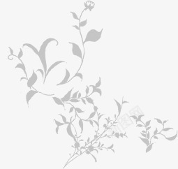 银灰色叶片花纹淘宝促销png免抠素材_新图网 https://ixintu.com 促销 叶片 花纹 银灰色