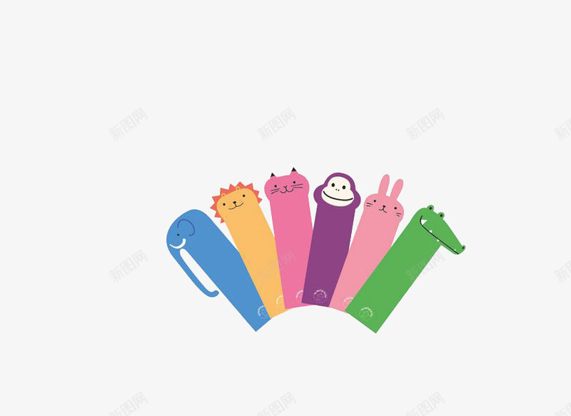 卡通动物书签psd免抠素材_新图网 https://ixintu.com 书签 卡通 彩色