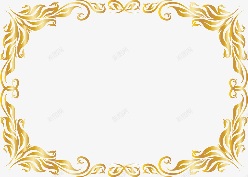 金色树藤框架png免抠素材_新图网 https://ixintu.com 免抠PNG 大气 树藤 框架 花边 边框纹理 金色