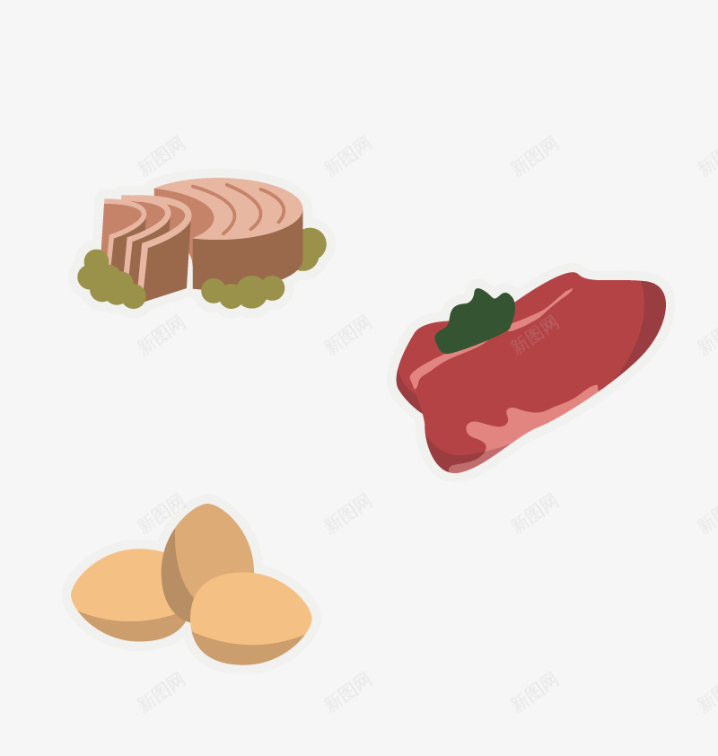 牛肉蔬菜png免抠素材_新图网 https://ixintu.com 坚果 牛排 肉类 食物
