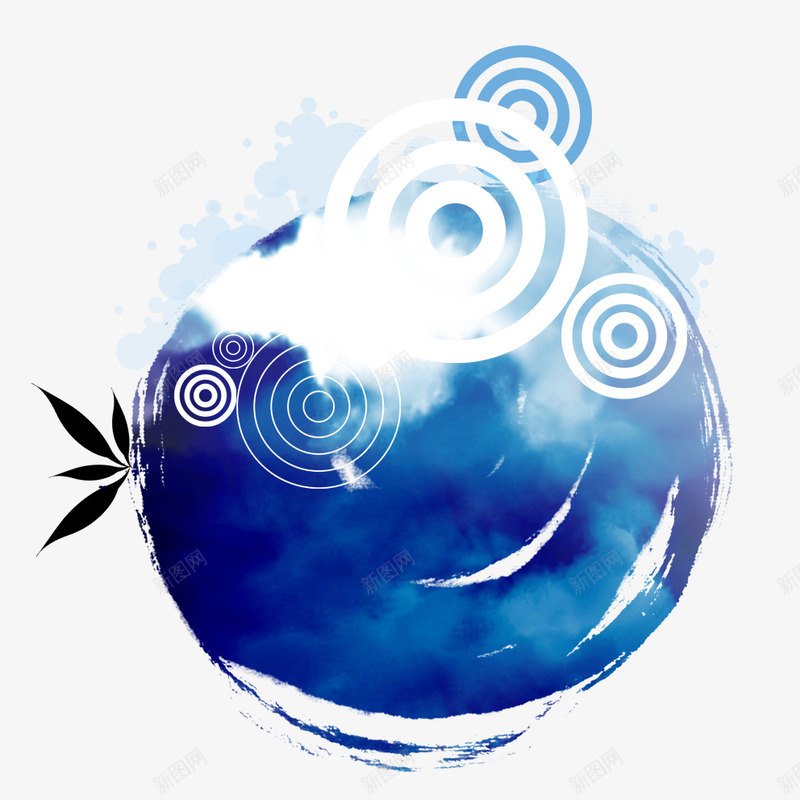 圆圈装饰图形psd免抠素材_新图网 https://ixintu.com 不规则图形 圆圈装饰 圆形 蓝色圆