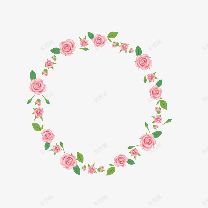 玫瑰花边框psd免抠素材_新图网 https://ixintu.com 玫瑰花 玫瑰花边框 花圈