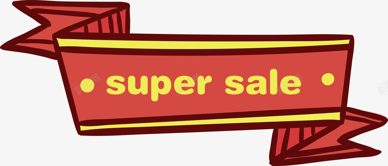红色折叠丝带标签png免抠素材_新图网 https://ixintu.com sale 丝带 促销标签 卡通可爱 折叠 红色