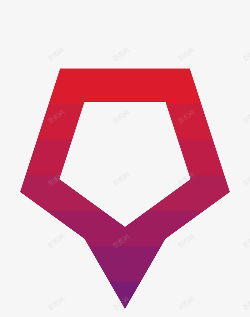 创意不规则五边形图图标png_新图网 https://ixintu.com 五边形 交通 标识 红色 路线