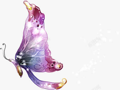 紫色梦幻蝴蝶水彩png免抠素材_新图网 https://ixintu.com 梦幻 水彩 紫色 蝴蝶