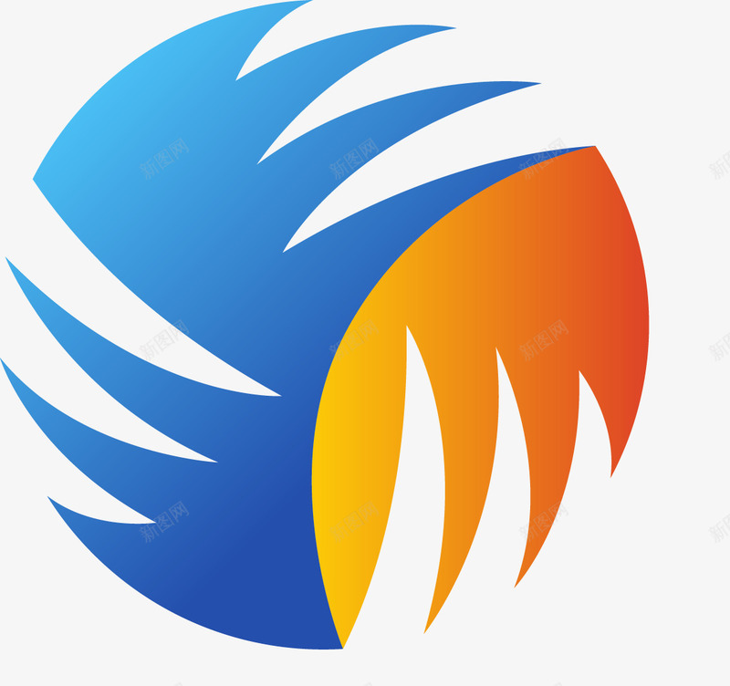现代风不规则几何旋转圆形图标png_新图网 https://ixintu.com logo logon logo元素 几何 圆形 彩色 现代风