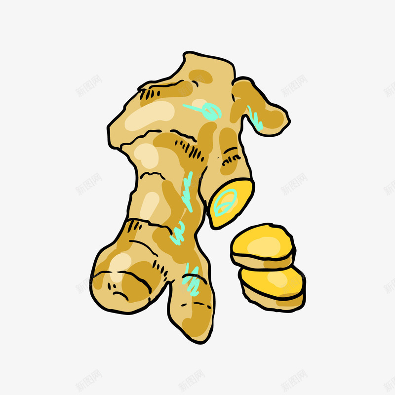 印度料理插画元素png免抠素材_新图网 https://ixintu.com 印度料理 特色风味 生姜 调料