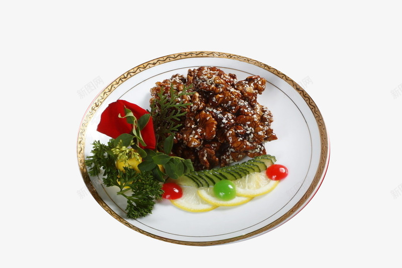 琥珀桃仁png免抠素材_新图网 https://ixintu.com 中华美食 传统美食 核桃仁炒菜 炒菜菜肴 特色餐饮 美味 美食 酒店餐饮 餐饮美食 饮食