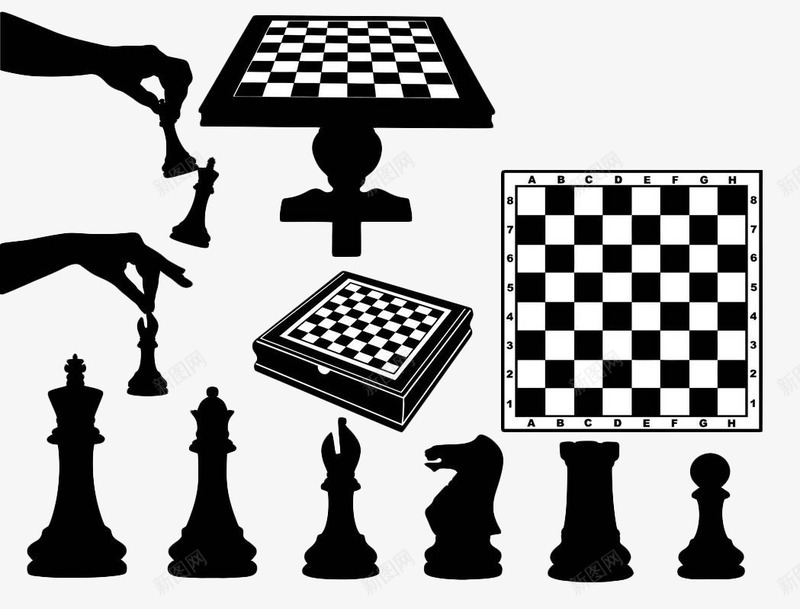 手绘黑白格棋盘png免抠素材_新图网 https://ixintu.com 下棋 手绘 格子 棋子 棋盘 棋盘格 黑白格