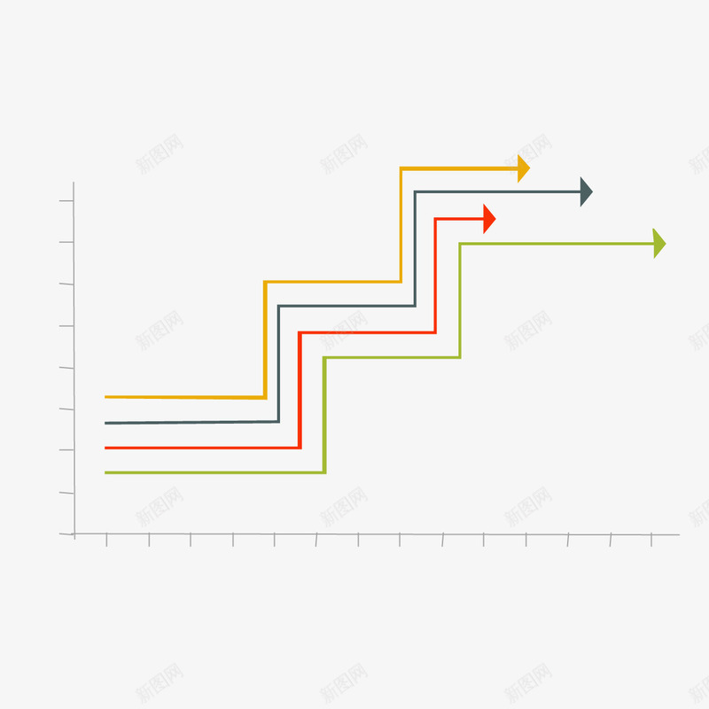 箭头折线图png免抠素材_新图网 https://ixintu.com 折线 矢量箭头 箭头 箭头折线
