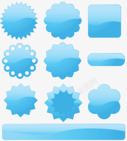纯蓝色海报背景图标元素矢量图素材