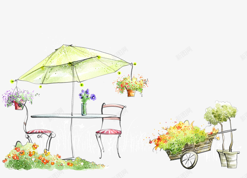 清新花园背景psd免抠素材_新图网 https://ixintu.com 清新 素材背景 绿色 花园