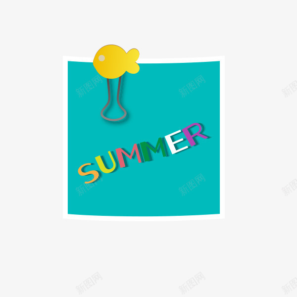 summerpng免抠素材_新图网 https://ixintu.com summer 便利贴 夏天 蓝色