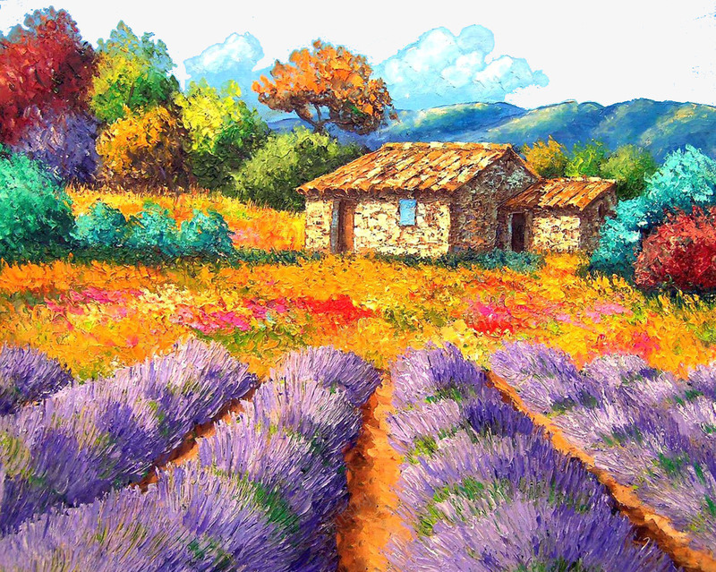 薰衣草花园中的木屋png免抠素材_新图网 https://ixintu.com 木屋 素材 花园 薰衣草 薰衣草花海
