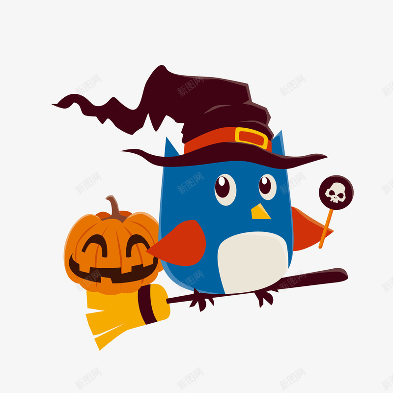 可爱万圣节猫头鹰矢量图ai免抠素材_新图网 https://ixintu.com 万圣节 南瓜 卡通 可爱 帽子 猫头鹰 矢量图