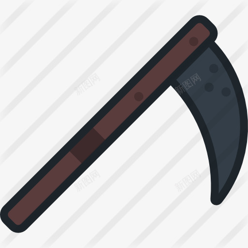 镰刀图标png_新图网 https://ixintu.com 万圣节 农业 农业和园艺 农场 器皿 园艺工具 花园 设备 镰刀
