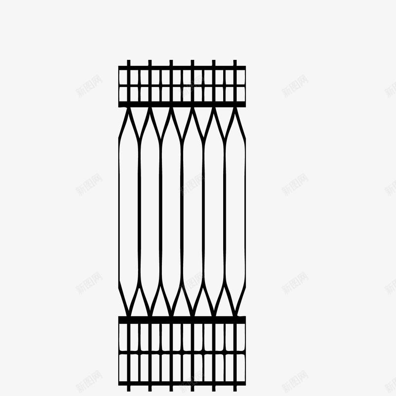 黑色铁艺栅栏围栏png免抠素材_新图网 https://ixintu.com 围栏 栅栏 铁艺 铁艺围栏 黑色