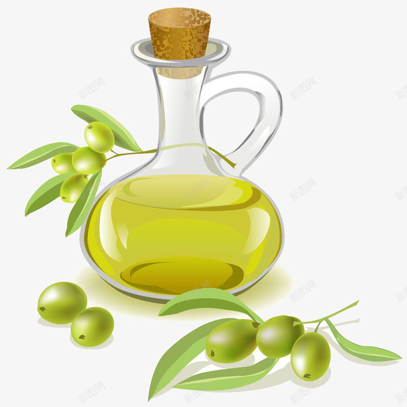 橄榄油壶png免抠素材_新图网 https://ixintu.com 厨房食材 有机橄榄油 橄榄果 橄榄枝 橄榄油壶 油瓶