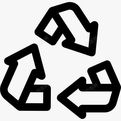 回收图标png_新图网 https://ixintu.com 回收利用 回收容器 标志 环境 生态和环境 符号 箭 自然
