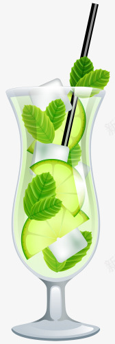 手绘青柠薄荷汁png免抠素材_新图网 https://ixintu.com 手绘 薄荷汁 青柠 饮料