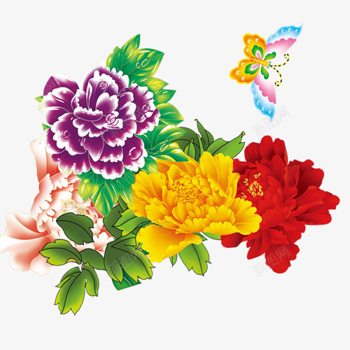 盛开鲜花png免抠素材_新图网 https://ixintu.com 春色 粉色 装饰图案 鲜花花束