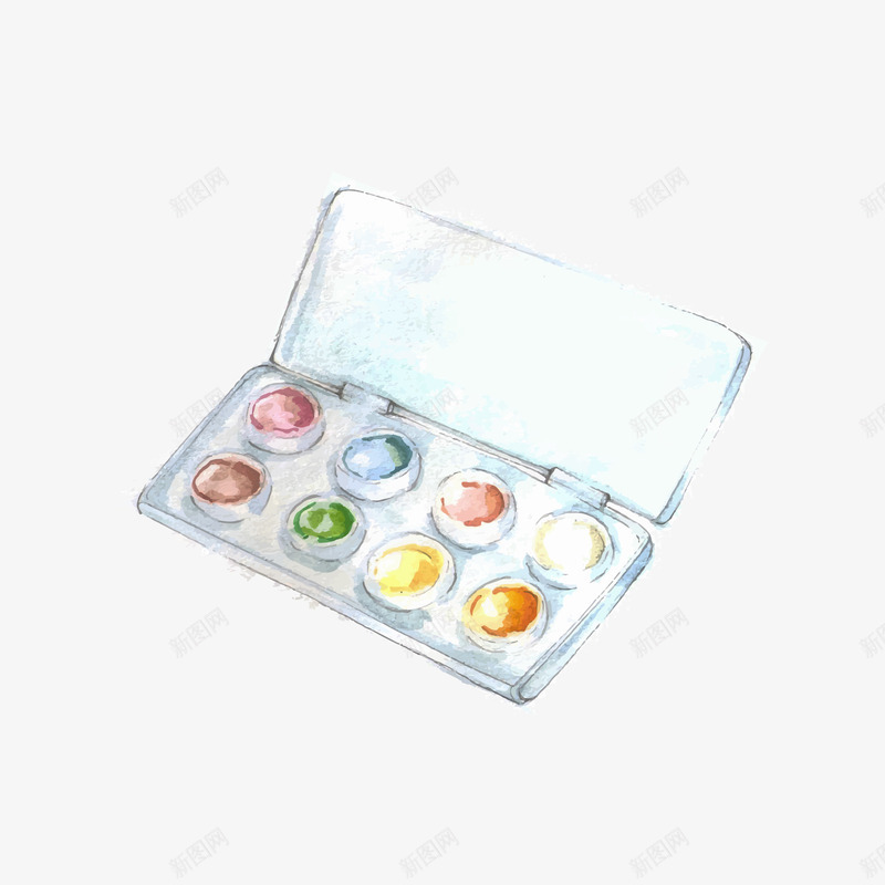 灰蓝色的颜料盒矢量图ai免抠素材_新图网 https://ixintu.com 日常 灰色 绘画 蓝色 蓝色颜料盒 颜料盒 矢量图