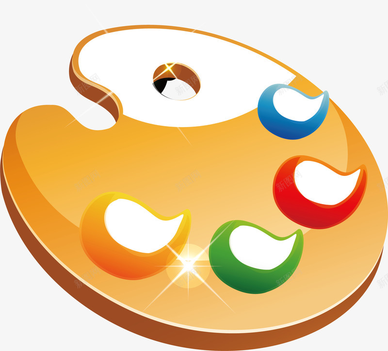 色盘矢量图ai免抠素材_新图网 https://ixintu.com 色盘 颜料盘 矢量图