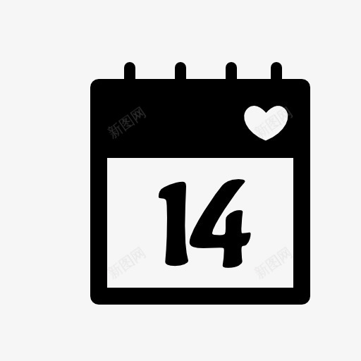 2月14日情人节图标png_新图网 https://ixintu.com 日历