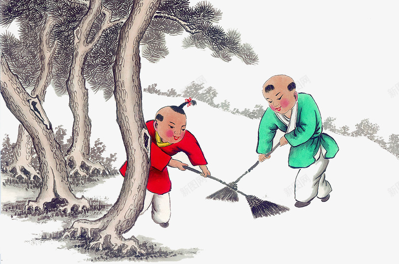 儿童游戏童趣png免抠素材_新图网 https://ixintu.com 人物 儿童 国画 文化艺术 童戏