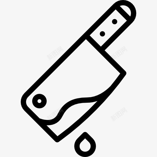 聪明的图标png_新图网 https://ixintu.com 万圣节 刀 切肉刀 厨房包 屠夫 肉 食品
