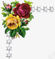 玫瑰花边角边框png免抠素材_新图网 https://ixintu.com 玫瑰花 边框 边角