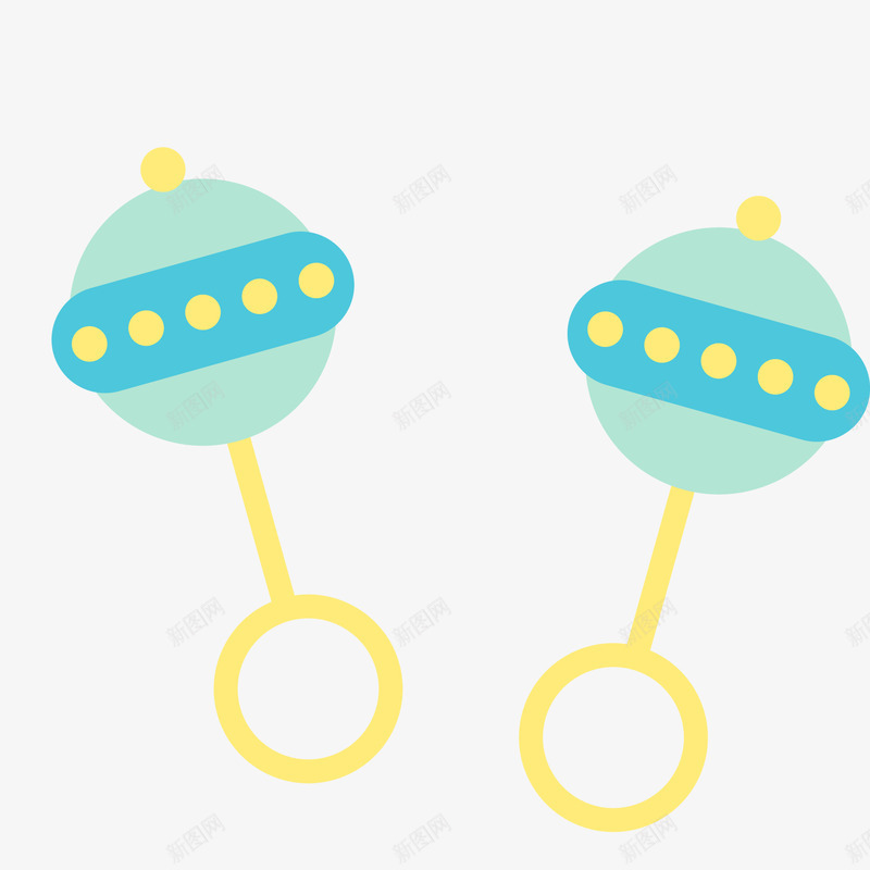 卡通婴儿铃铛扁平化png免抠素材_新图网 https://ixintu.com 卡通 婴儿 扁平化 玩具 蓝色 铃铛