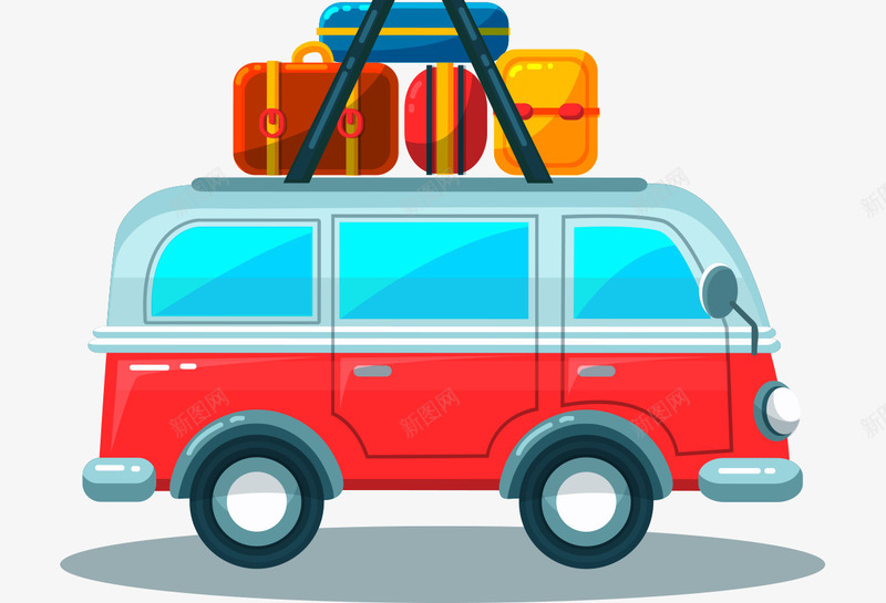 可爱插图驾车旅行休旅车png免抠素材_新图网 https://ixintu.com 休旅车 可爱插图 开车出游 旅行 自驾游 驾车